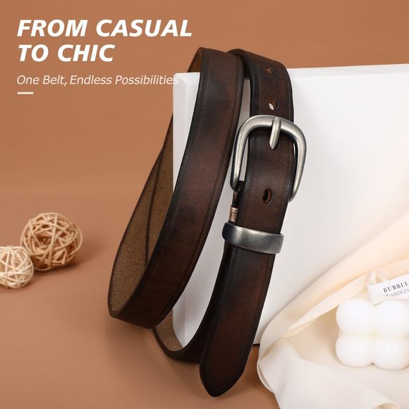 Women Genuine Leather Belts For Jeans Pants Skinny Leather Belts For Dresses
